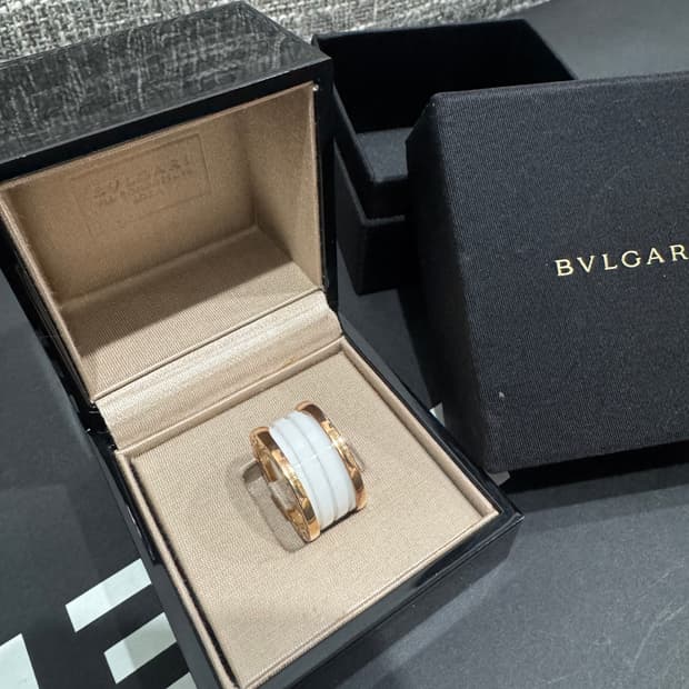 불가리 비제로원 로즈골드 화이트 세라믹 41밴드 링 54호 정품