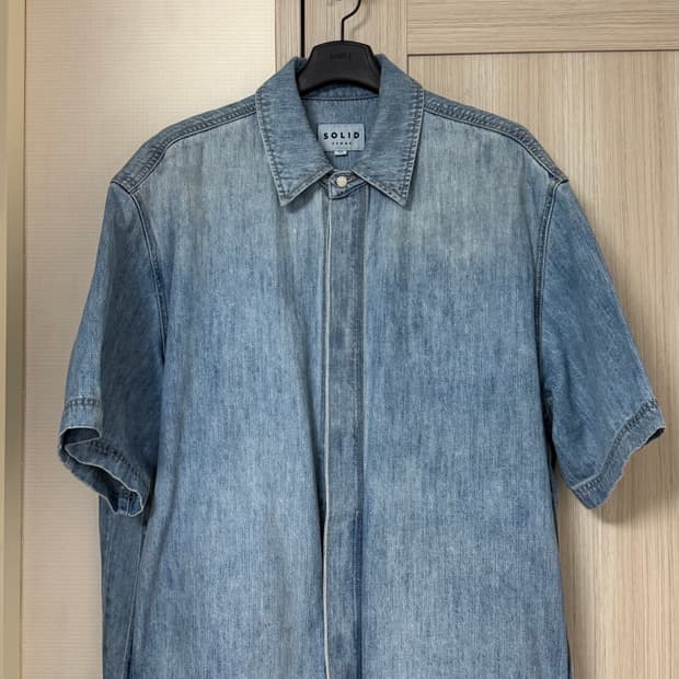 24SS 솔리드옴므 데님 반팔 셔츠 52