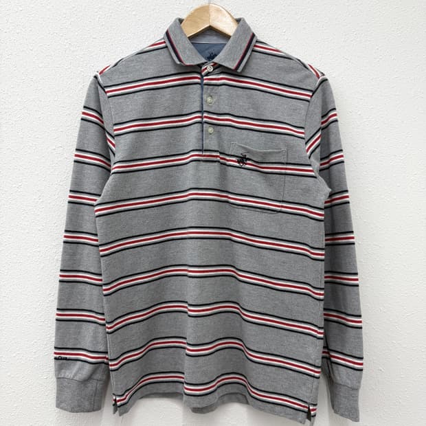 비버리힐스 폴로클럽 스트라이프 카라 롱슬리브 