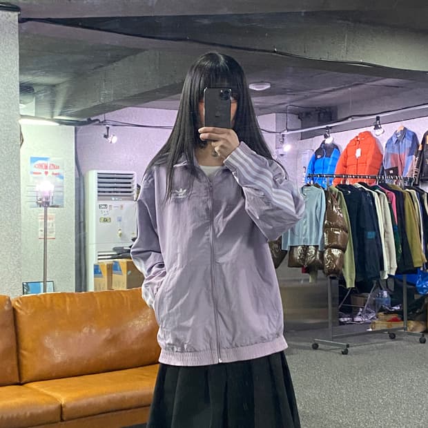 아디다스 우븐 락업 트랙탑 라벤더 자켓 B4148