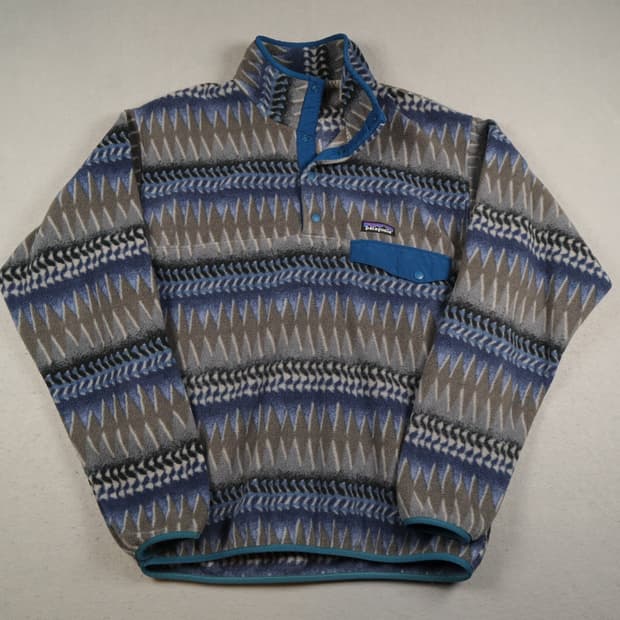 18FW 파타고니아 신칠라 스냅-티 플리스 숏헤어 멀티 블루
