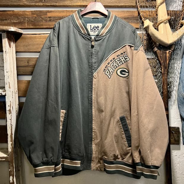[XL]90's Lee NFL G-PACKERS 풋볼 팀 바시티 자켓