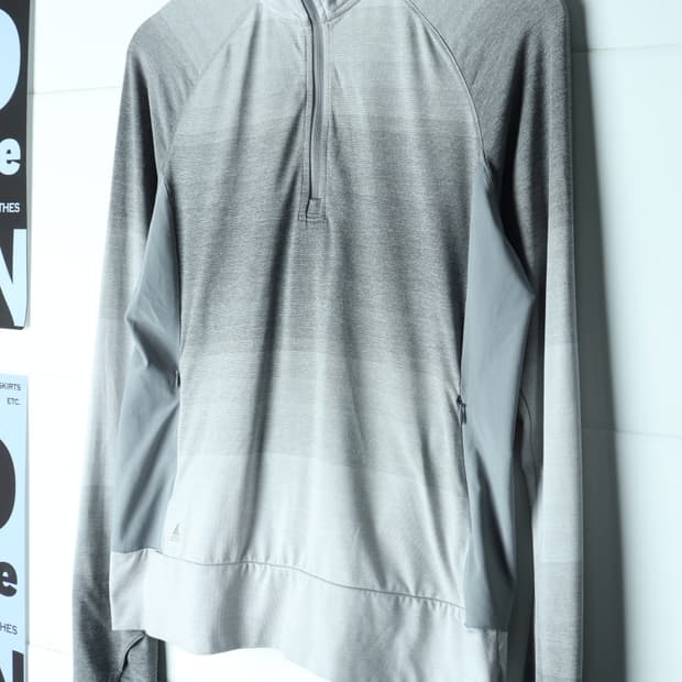 (M-L) 아디다스 긴팔티셔츠 골프 기능성 반집업 그레이-H35734
