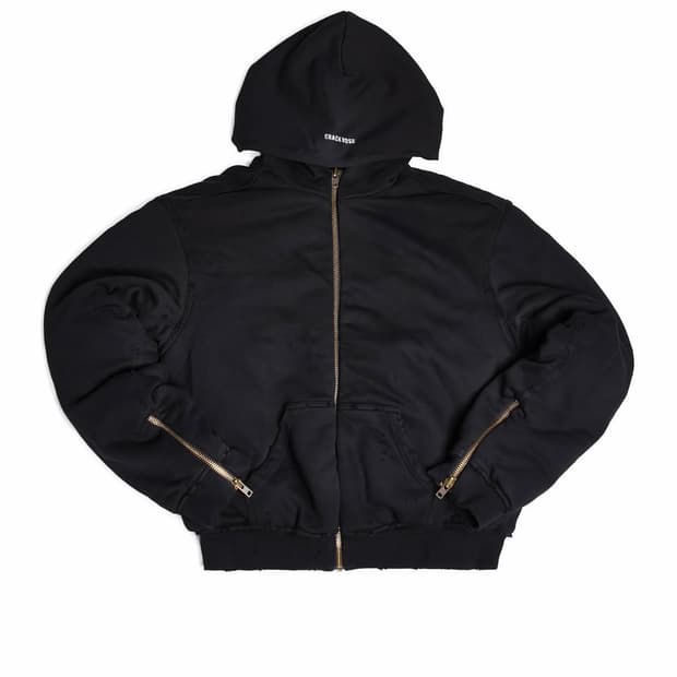 Crack rose basic zip hoodie