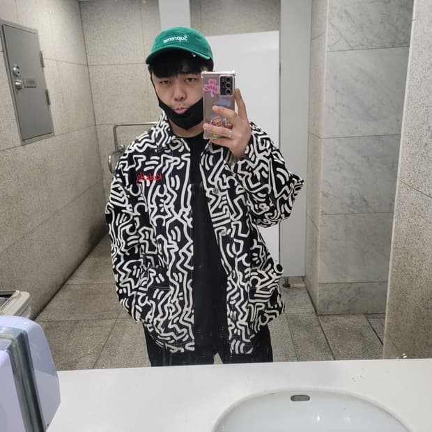 키스헤링 X h&m 오버핏 자켓 XL 110 115 XXL 패턴 hnm