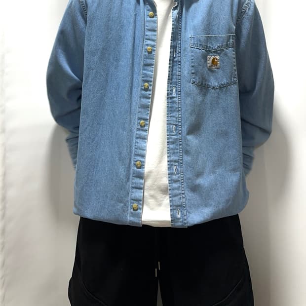 칼하트 90s 올드스쿨 오버핏 데님 셔츠