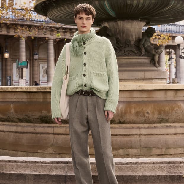 [M, 머플러 세트] STU 디멘션 포켓 가디건 세이지 그린