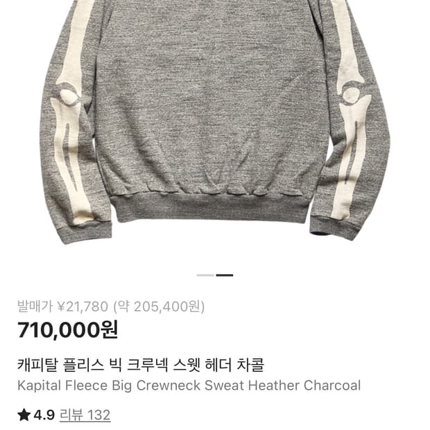 판매) 캐피탈 본 니트 차콜