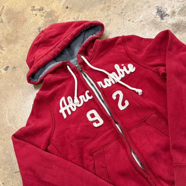 아베크롬비 레드 후드집업