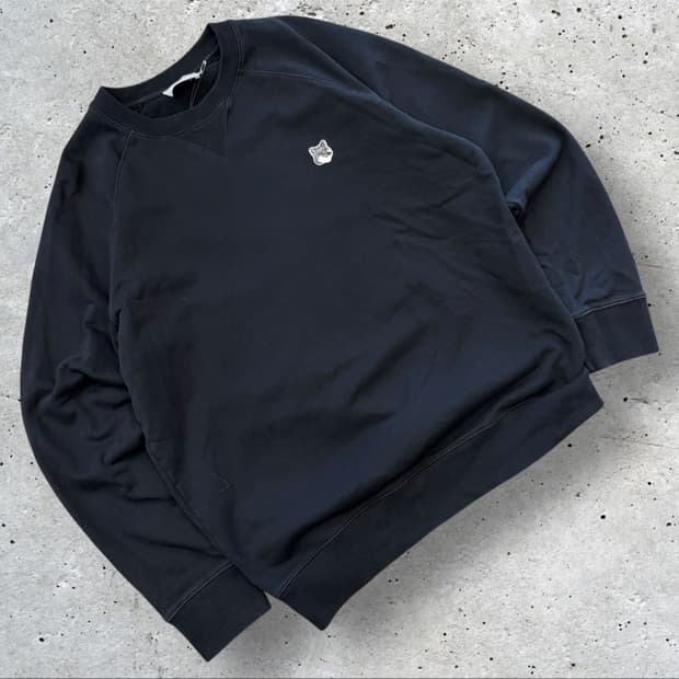 [XL] 메종키츠네 폭스 헤드 블랙 맨투맨 C200