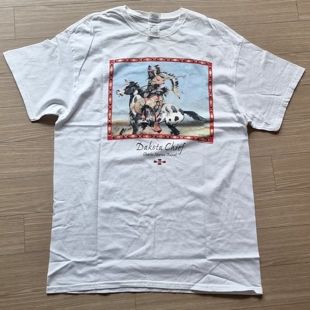 빈티지 Dakota Chief 프린팅 반팔 티셔츠(100-105)