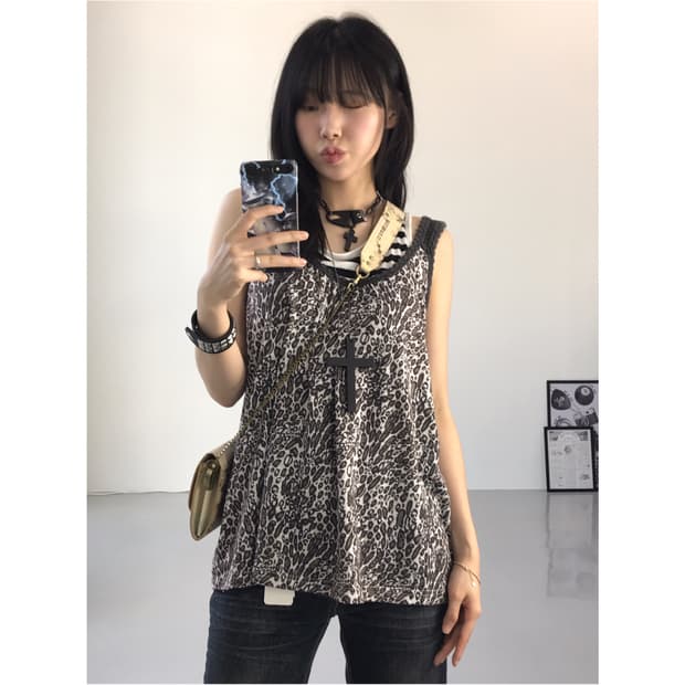 Free People Animal Sleeveless T-Shirts