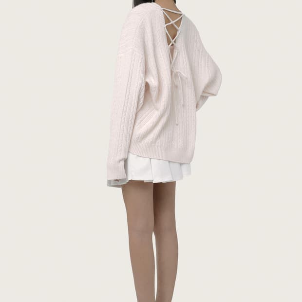 클리시어 Lyric tie-back cable knit 🩰