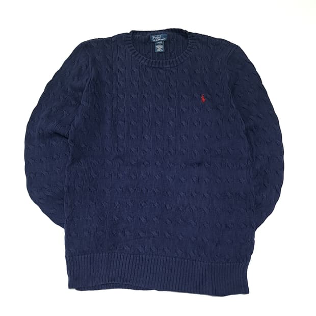 CL383 XL 폴로 00s 코튼 케이블 네이비 니트 스웨터