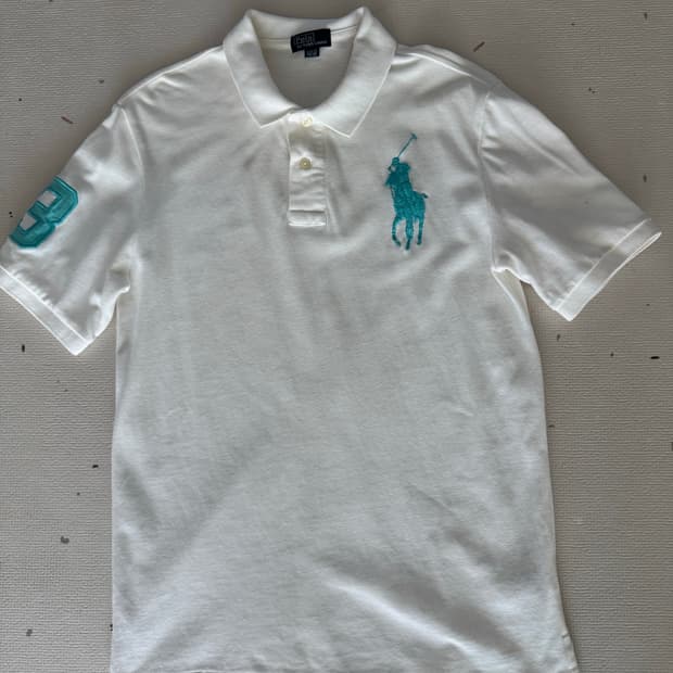 폴로 랄프로렌 민트 빅포니 화이트 카라 반팔티 