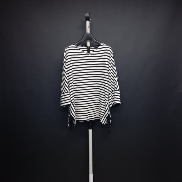 타임 춘추 7부 단가라 티 블라우스 44-77