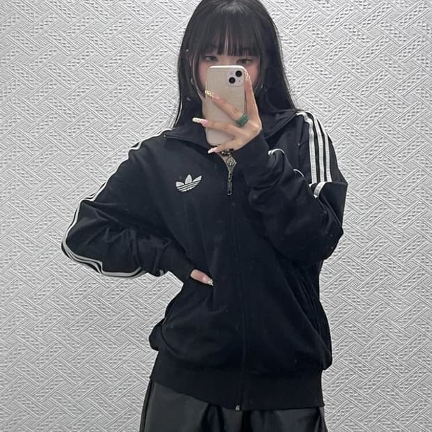 아디다스 올드스쿨 빈티지 흑탭 파이어버드 져지 집업 105 C09776