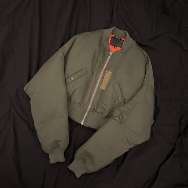 알써틴 크롭 구스다운 봄버 자켓