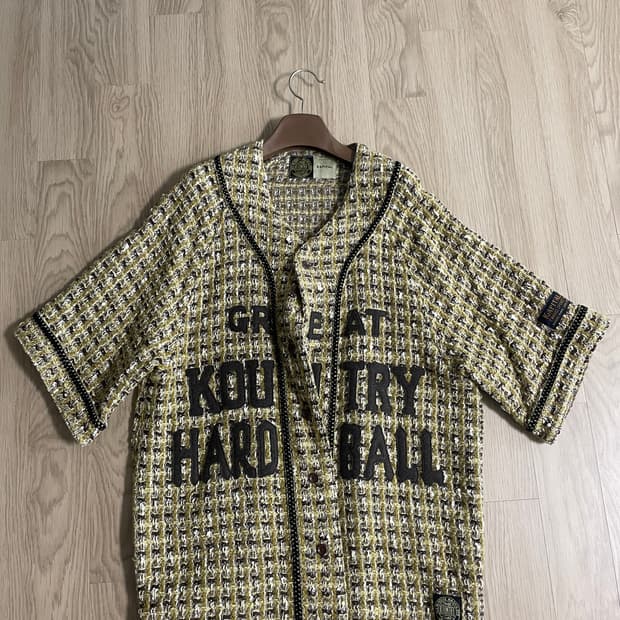 캐피탈 팬시 트위드 그레이트 컨트리 베이스볼 셔츠 옐로우