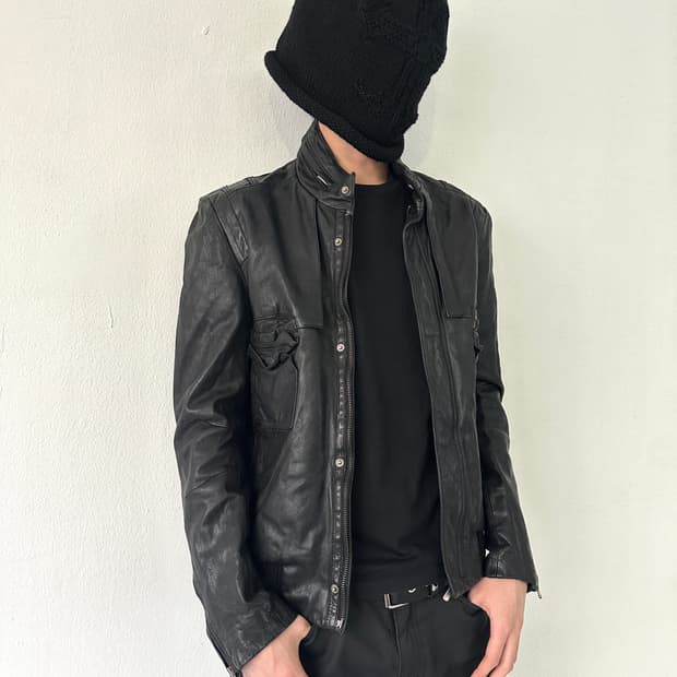 솔리드옴므 램스킨 포켓 레더자켓