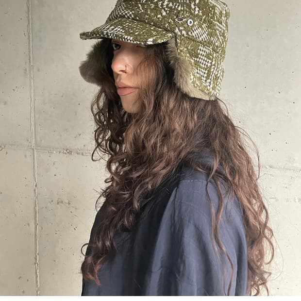 미스치프 트위드 트래퍼햇 카키 TWEED TRAPPER HAT