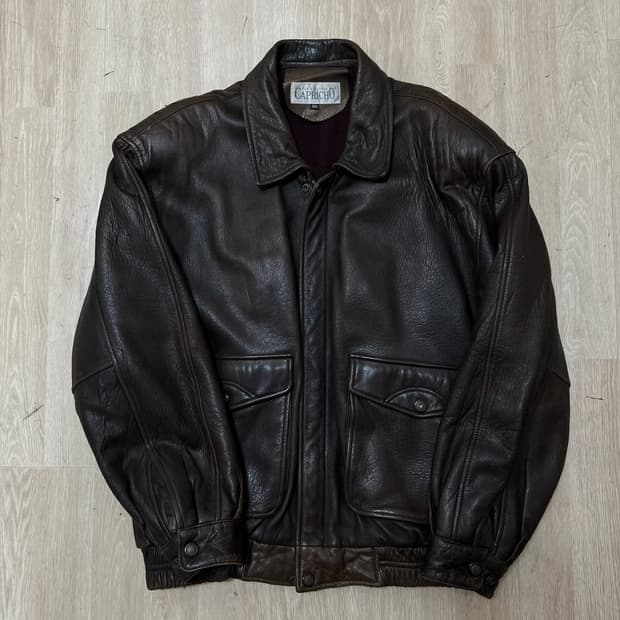 CAPRICHO 남성 천연 양가죽 봄버 가죽자켓 XXL/110 
