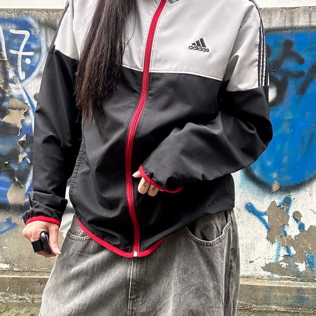 00s 아디다스 유니폼 윈드브레이커 후드집업