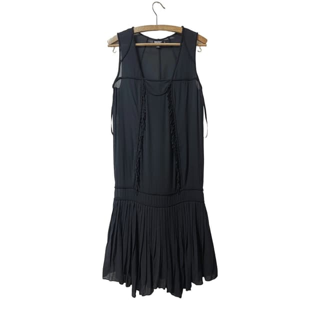DKNY Mainline Sheer Pleated Dress