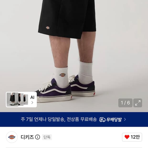 디키즈 42283 루즈핏 워크쇼츠 Black