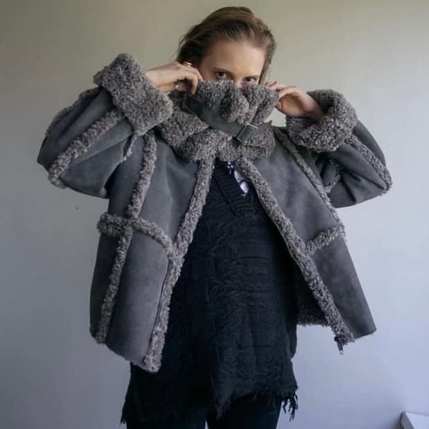 퍼버즈 서클 무스탕 코트