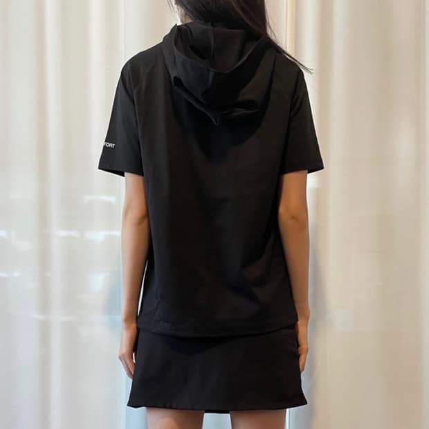 지초이 22-004 반팔 후드 블랙