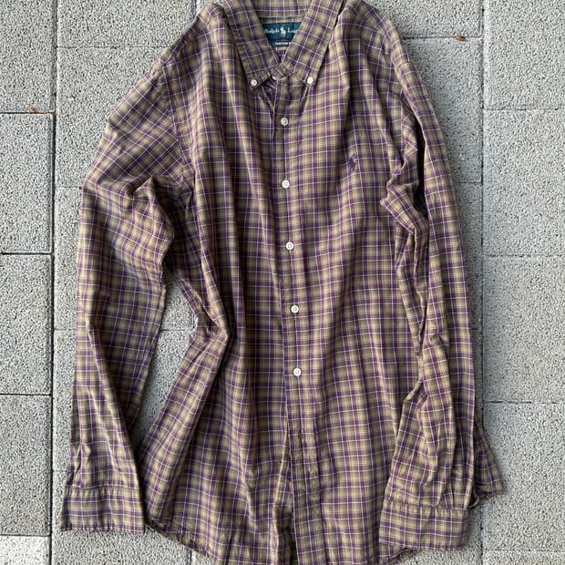 *rare* 2000s 폴로 너드깔 오버핏 체크셔츠