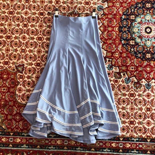 Japanese Vintage 보헤미안 포인트 플레어 스커트