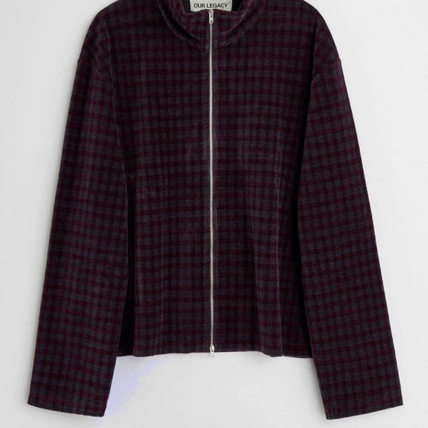 [50] OUR LEGACY 아워레가시 슈렁큰 풀 집 후디니 체크 벨루어