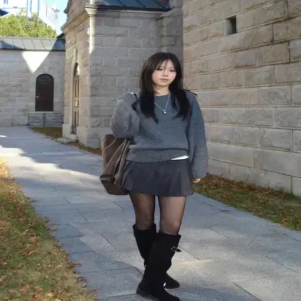 아워캐비넷 settle alpaca knit 니트 차콜