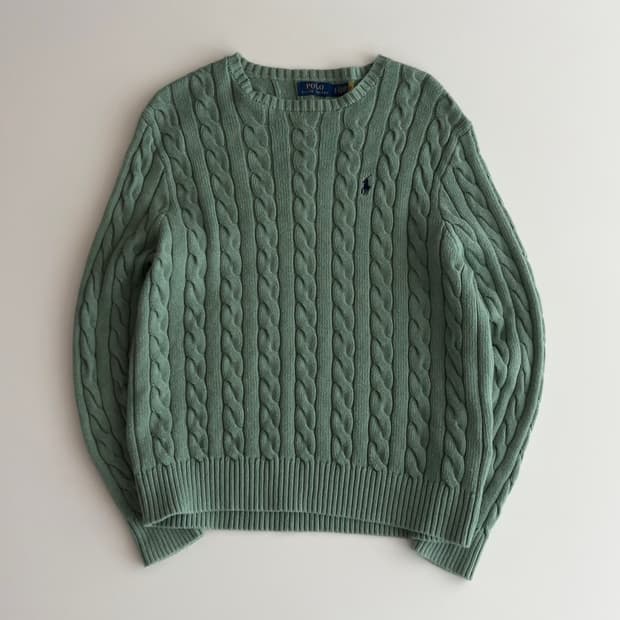 폴로 랄프로렌 케이블 라운드 니트 L