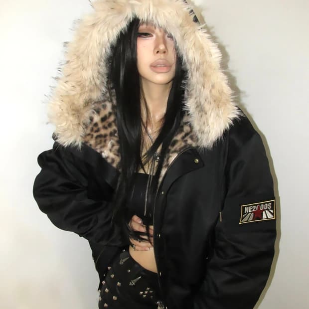 no e mosen 레오파드 항공점퍼 패딩