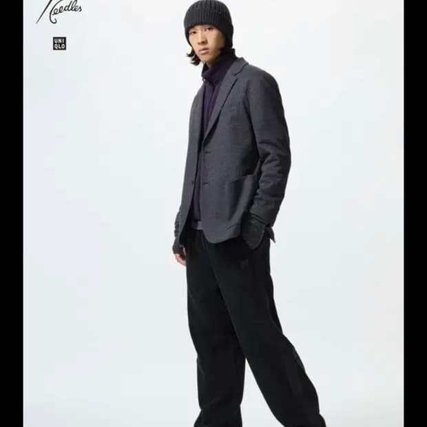 유니클로 Needles 니들스 블랙 밴딩 팬츠 XL