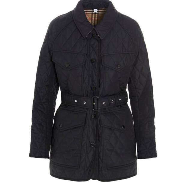 버버리 캠블 블랙 퀼팅 자켓 S