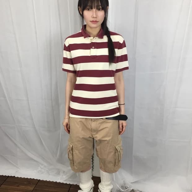 J.CREW Burgundy Stripe Polo Shirt
