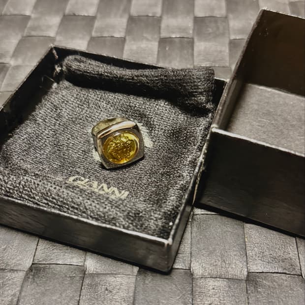 [90s / 케이스포함]Gianni Versace 메두사 스퀘어돔링