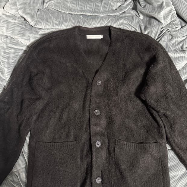라이풀 모헤어 가디건 블랙