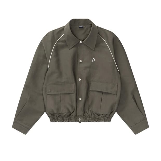 아캄 Raglan Piping Jacket (Khaki)
