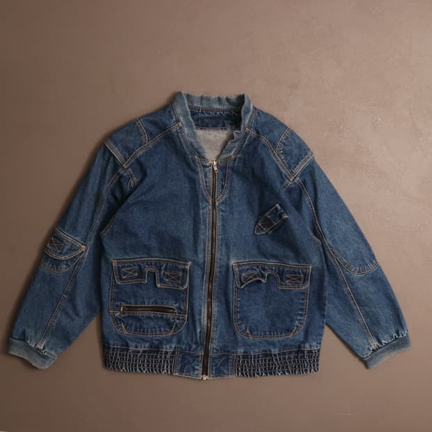 90's 일본빈티지 데님 블루종 봄버자켓 A1492