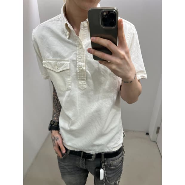 JUNMEN 원포켓 하프 아노락 셔츠 r4383