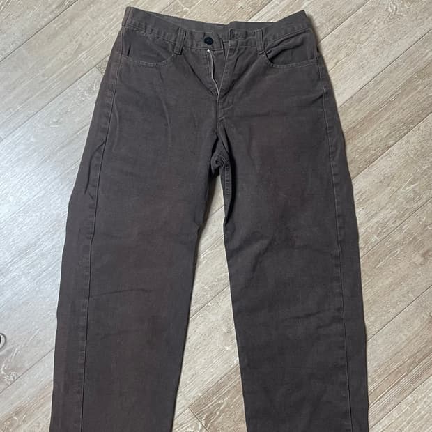 [바온] 갈색 레귤러 스트레이트핏 바지