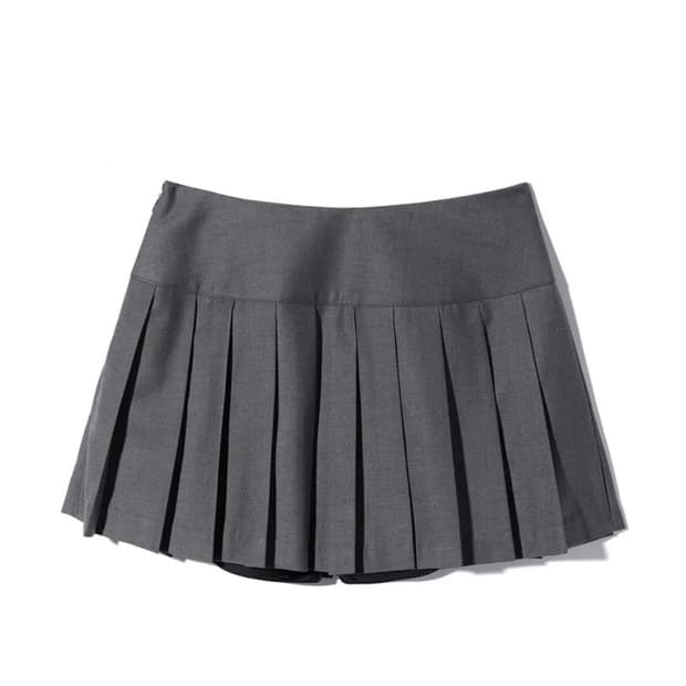유희 YOUHEE PLEATS SKIRT CHARCOAL S