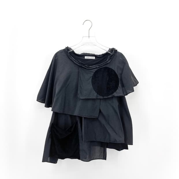 츠모리치사토 Dot Layered Blouse
