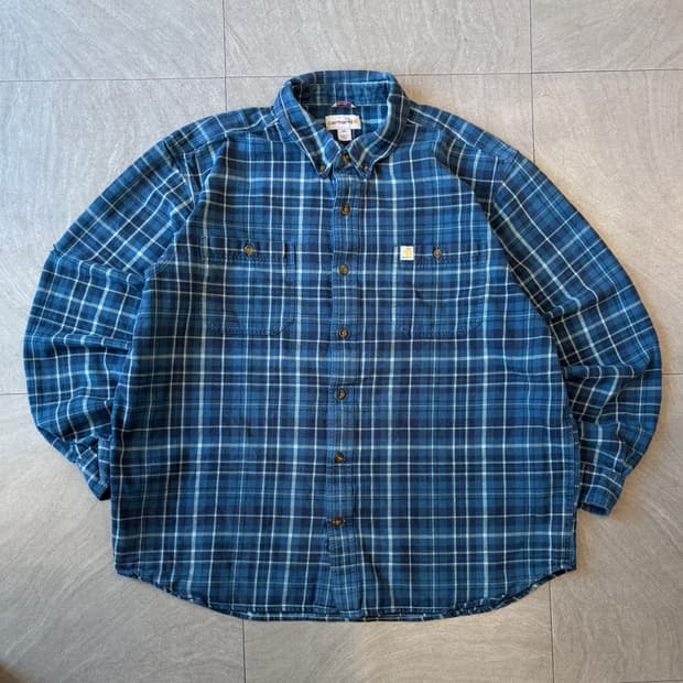 칼하트 정품 오리지널 해비 코튼 체크 긴팔 셔츠