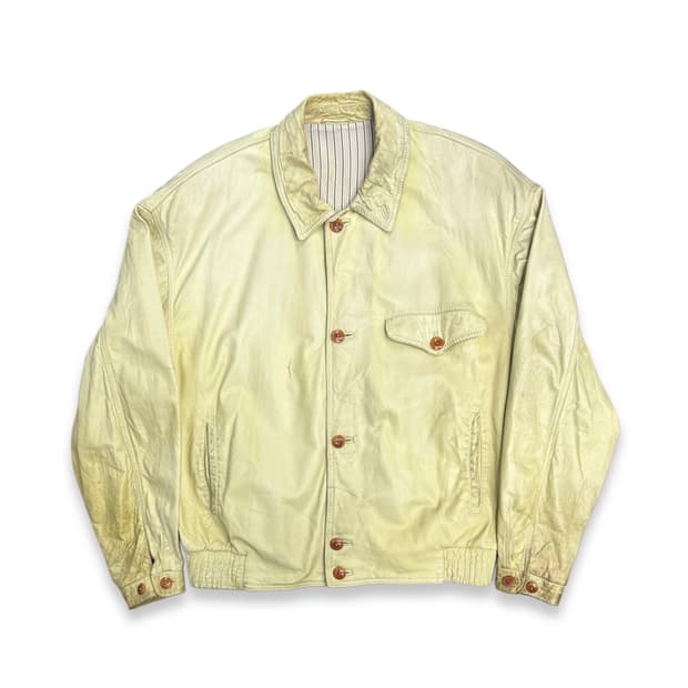 80s HUGO BOSS 레더 트러커 자켓 XL